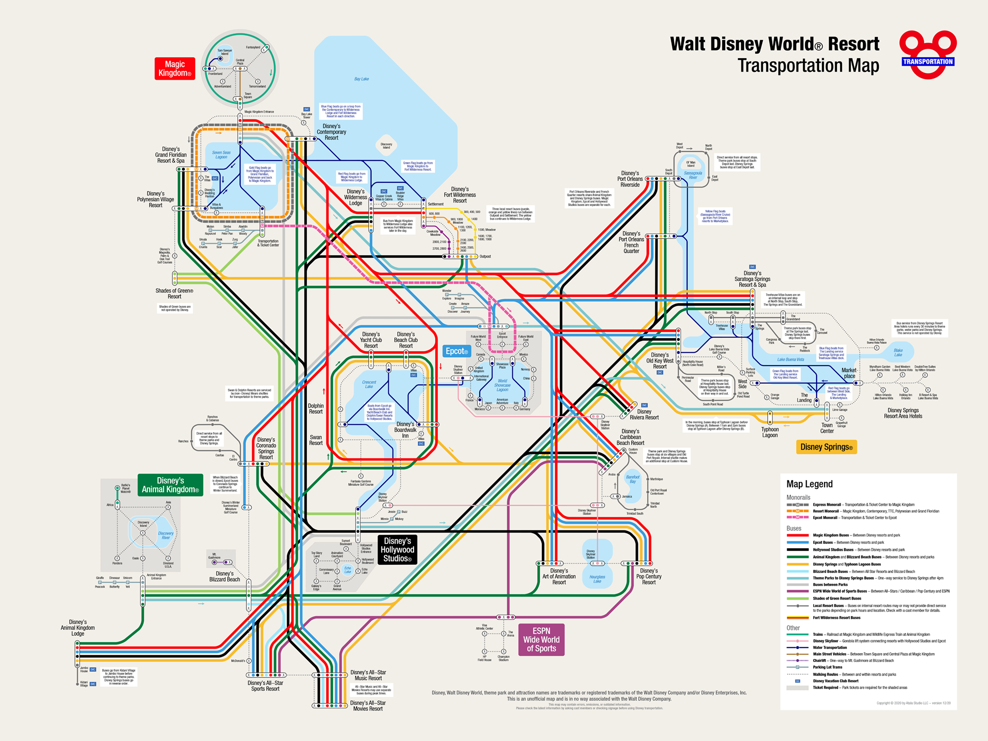 Walt Disney World Transportation Map Transport Informations Lane